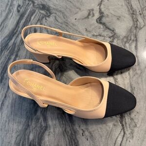 Cc tan and black kitten heels